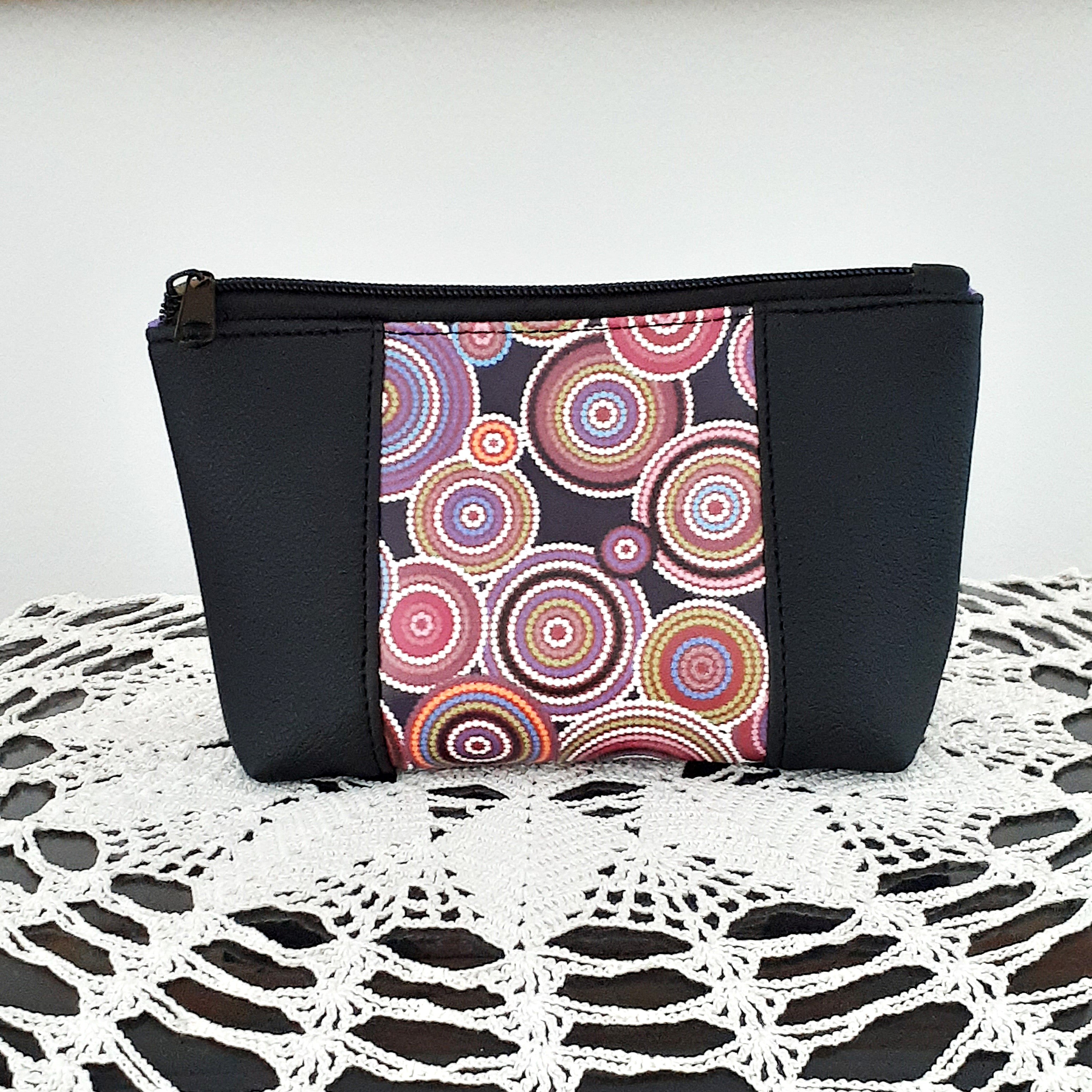 Rings of Circles - Wedge Shaped Zippered Pouch
