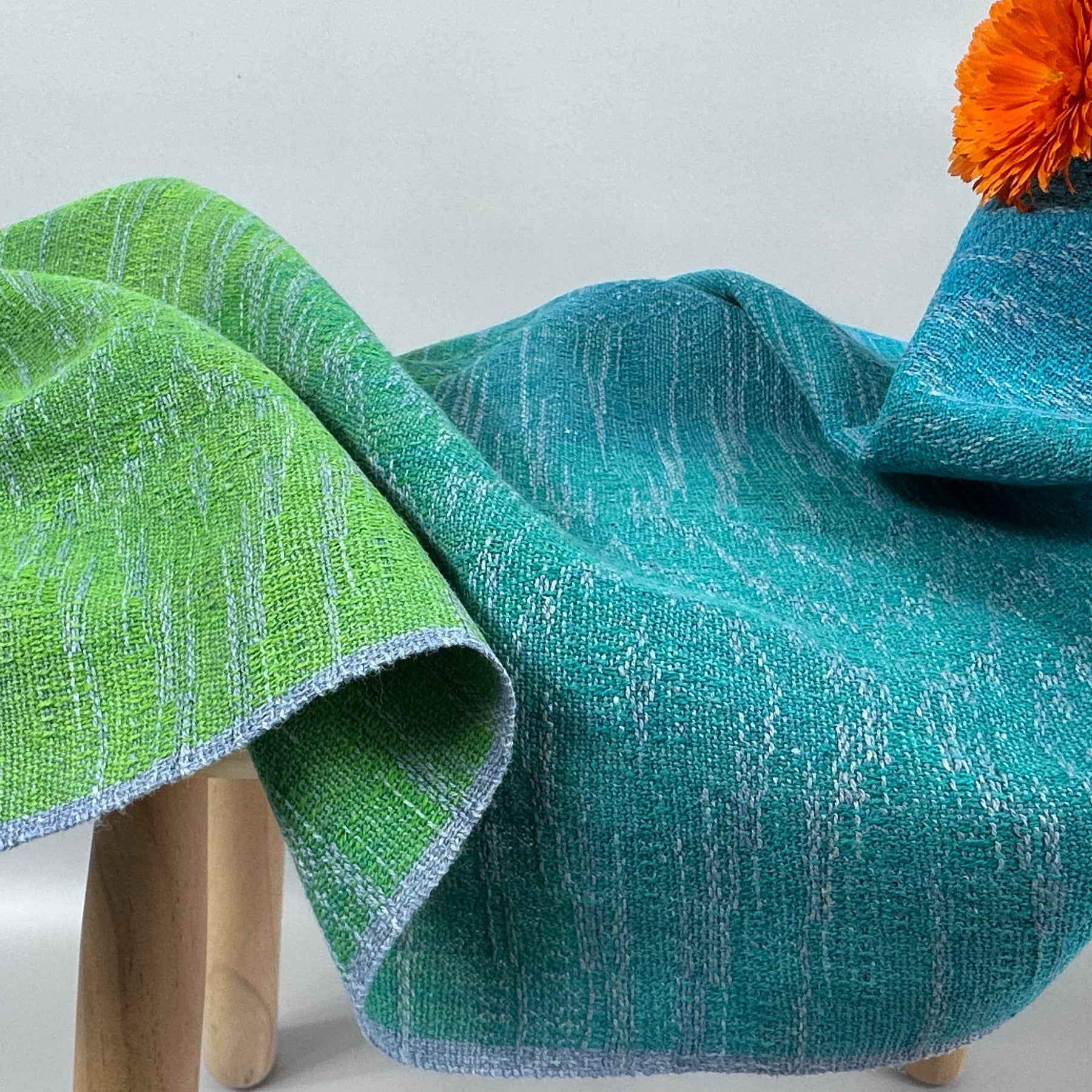 Hand-Dyed and Handwoven Linen/Cotton Tea Towels (Lilac Weft)
