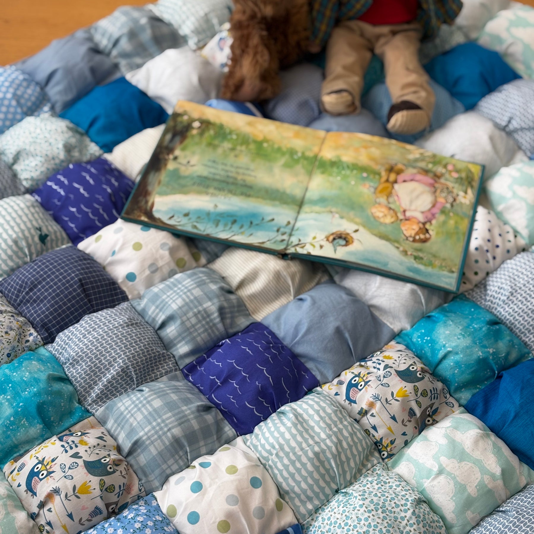 Handmade Puff Quilt Play Mat | Soft Cotton Baby Play Mat