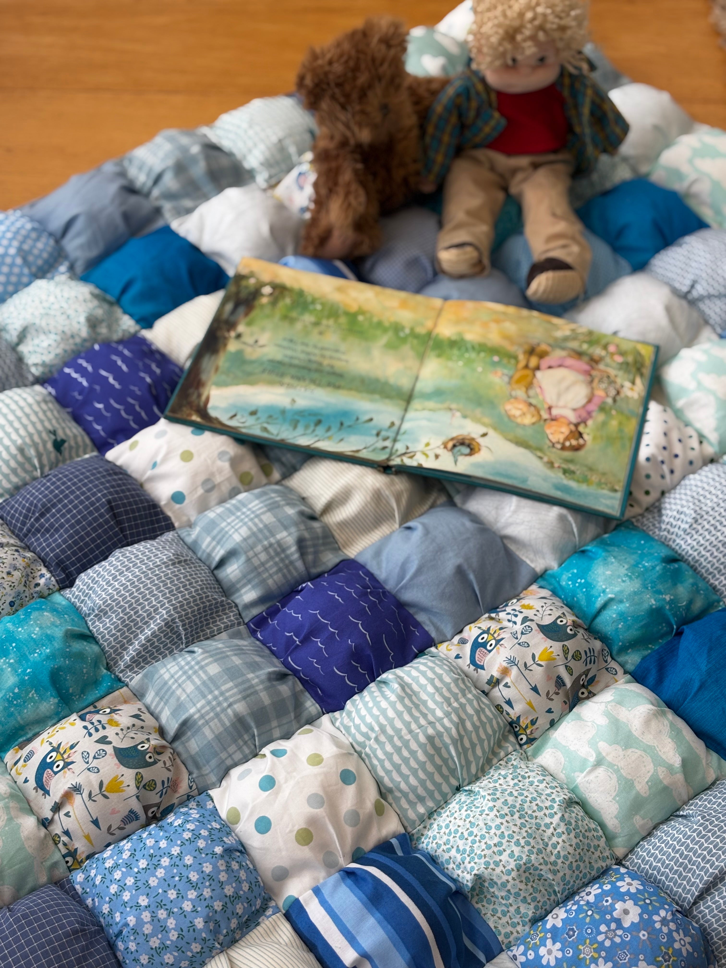 Handmade Puff Quilt Play Mat | Soft Cotton Baby Play Mat