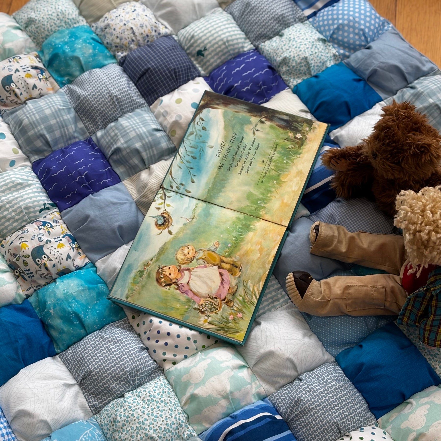Handmade Puff Quilt Play Mat | Soft Cotton Baby Play Mat