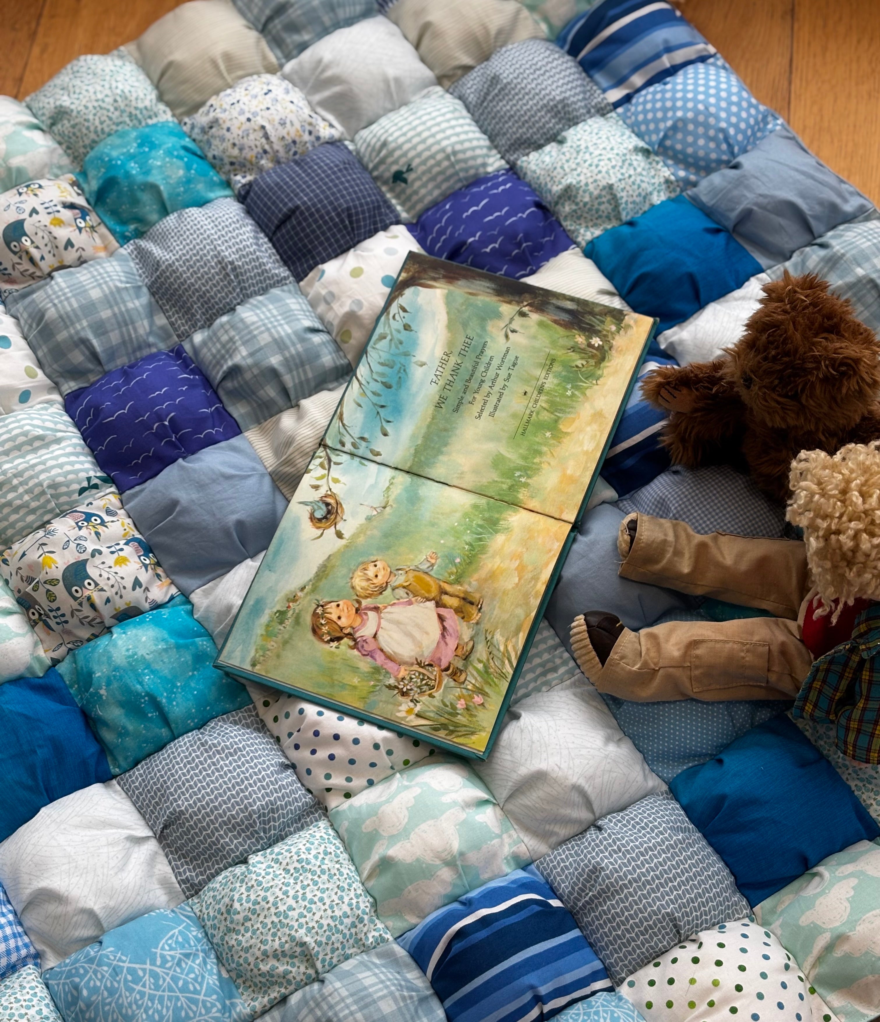 Handmade Puff Quilt Play Mat | Soft Cotton Baby Play Mat