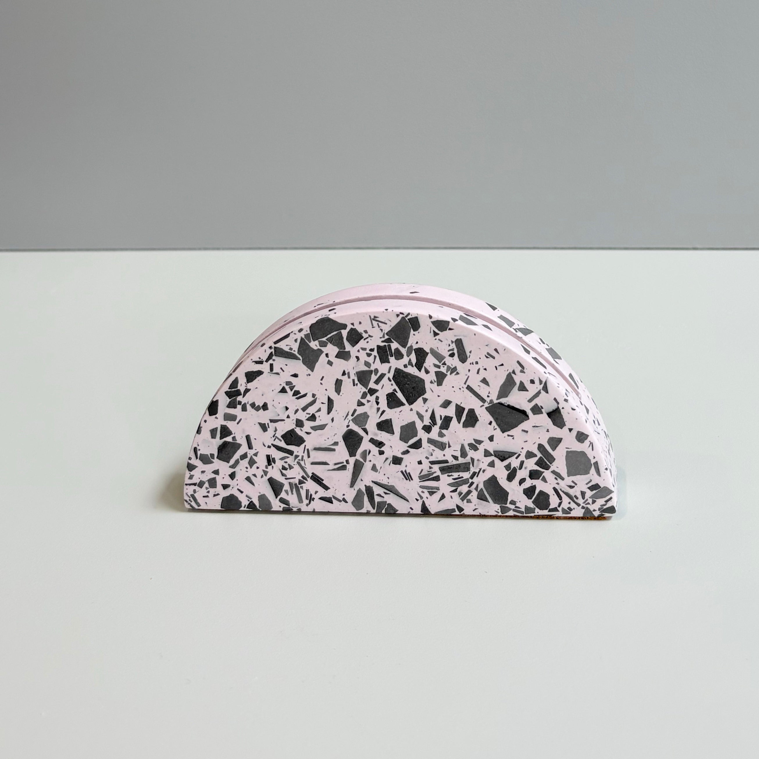 Wedding table numbers, pink and black eco resin terrazzo