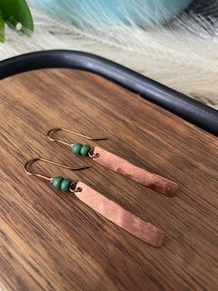 Copper Bead Drop Earrings