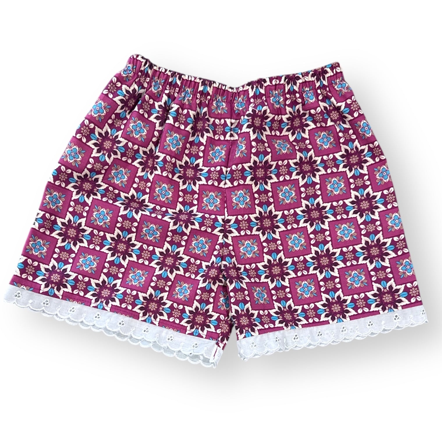 Girls Cotton lace hem Shorts - MIXED PRINTS AND SIZES