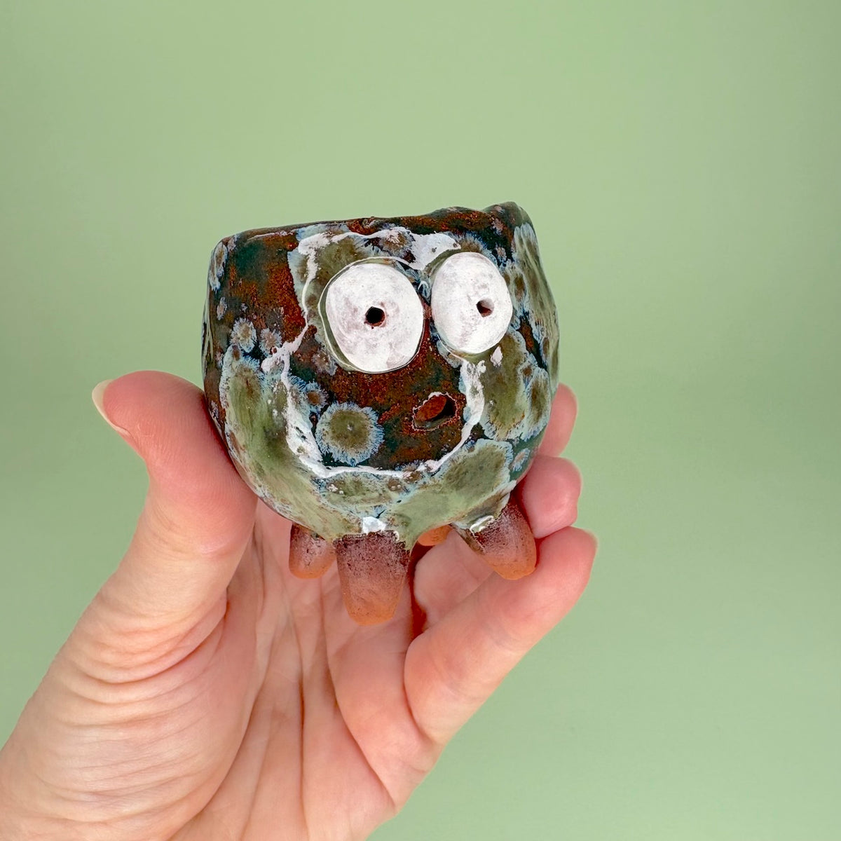 Ceramic tiny monster pot for cactus & succulent