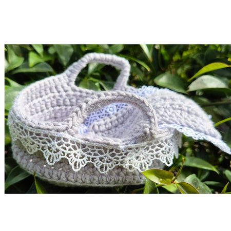 Crochet Dolls Bassinet & Blanket (Various Colours)
