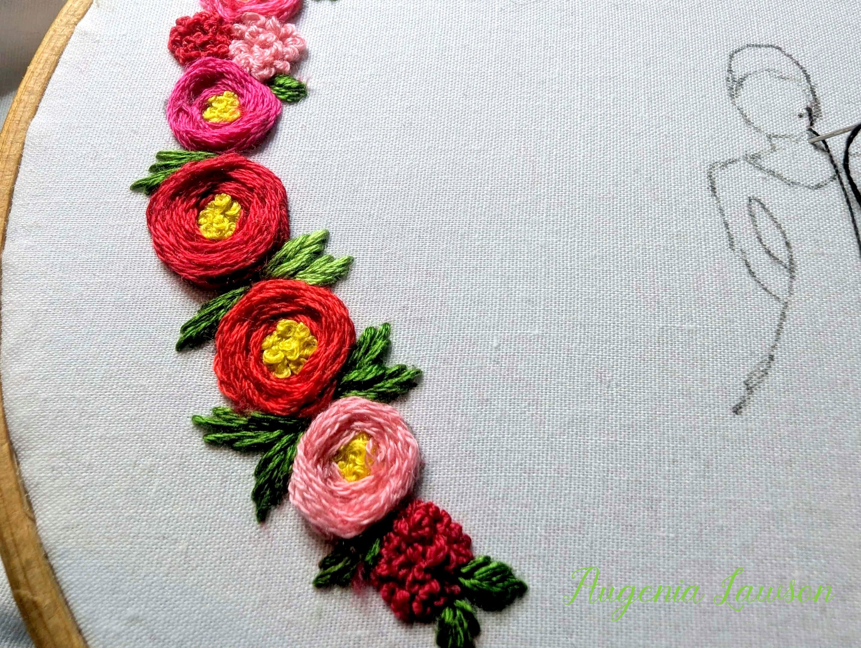 Hand-Embroidered Bride Hoop Art – Custom Name, Initials or Date • Floral Heart & Flowing Tulle Skirt Keepsake