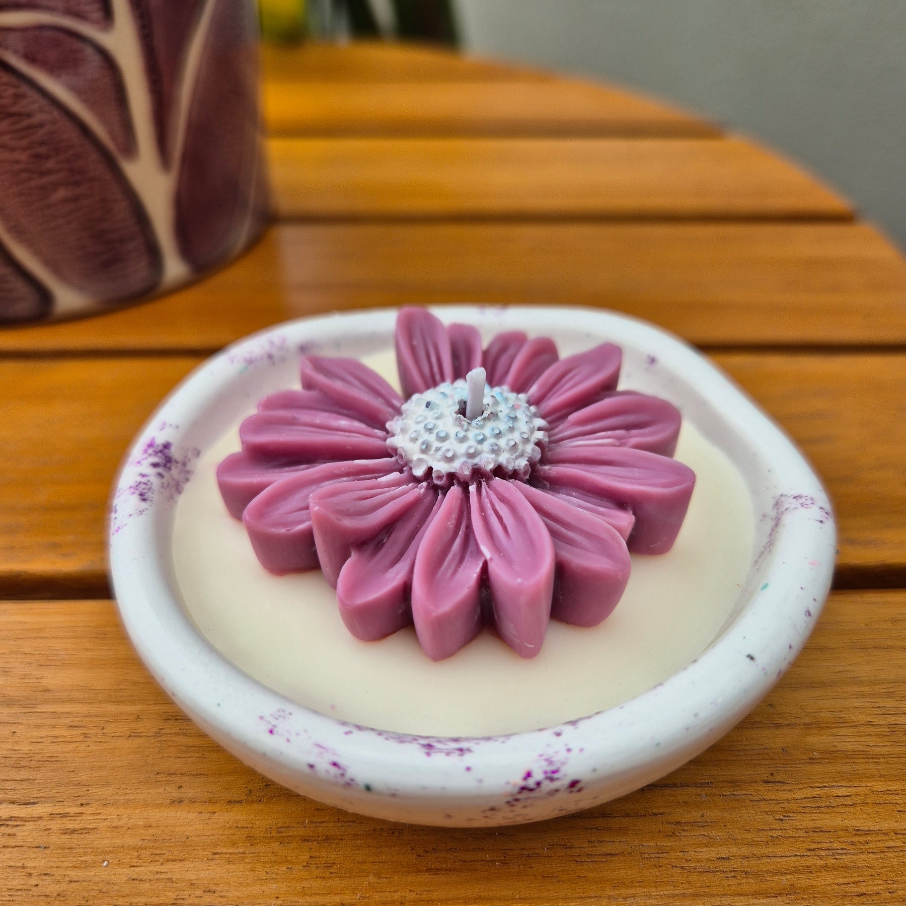Concrete organic shaped bowl candle with coconut lime fragrance