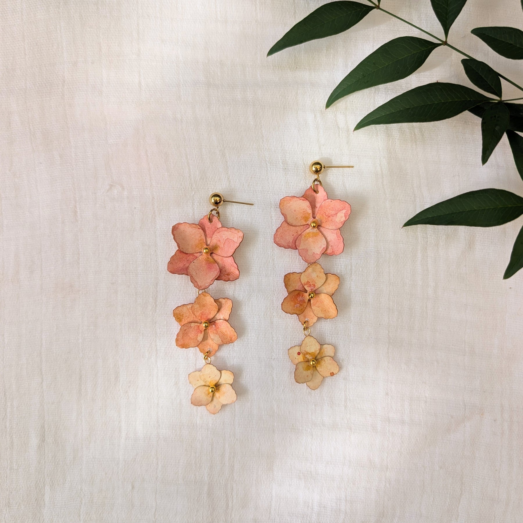 Handmade Floral Statement Earrings | Lightweight Paper Jewellery | Australian Made