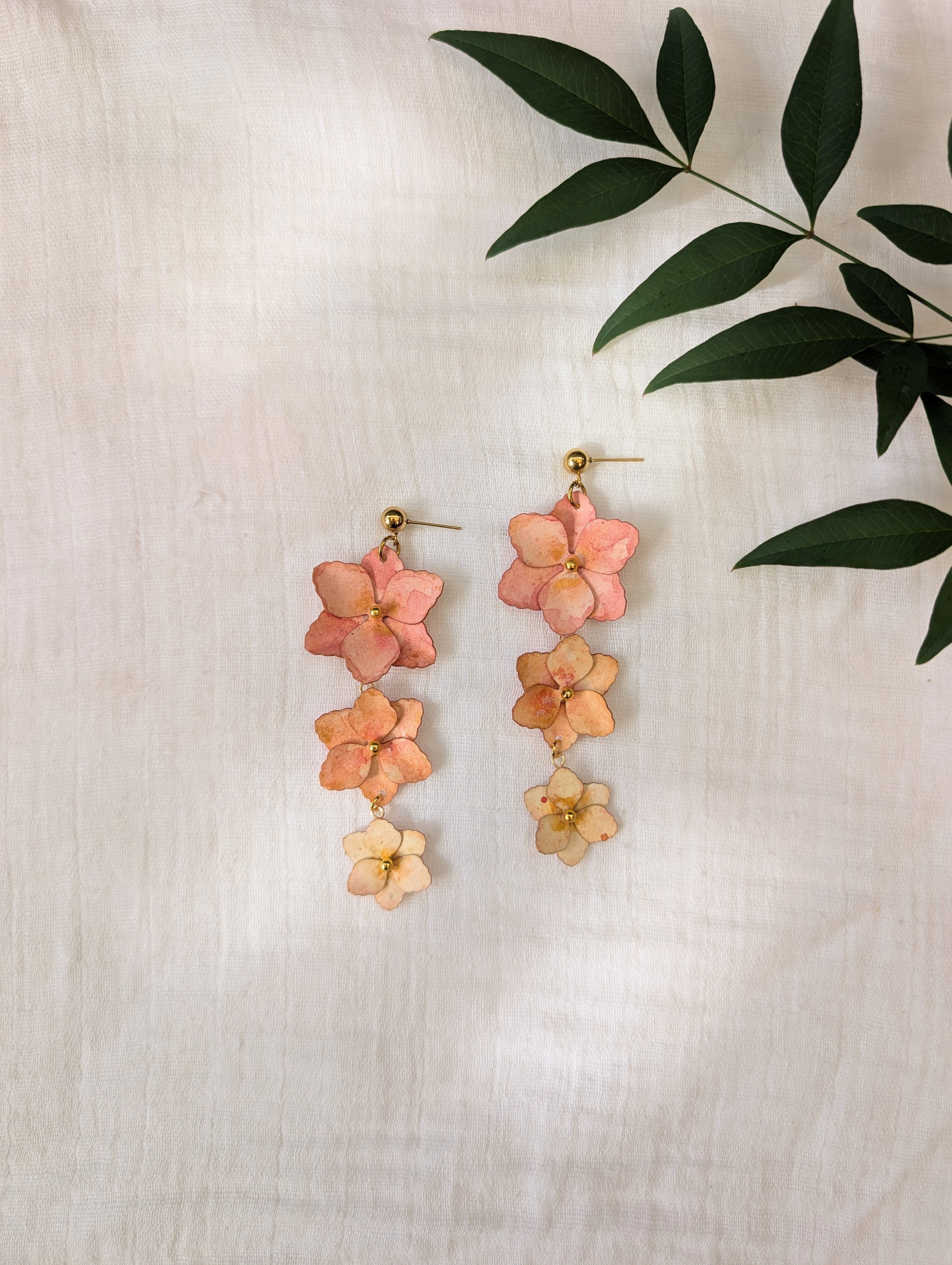 Handmade Floral Statement Earrings | Lightweight Paper Jewellery | Australian Made