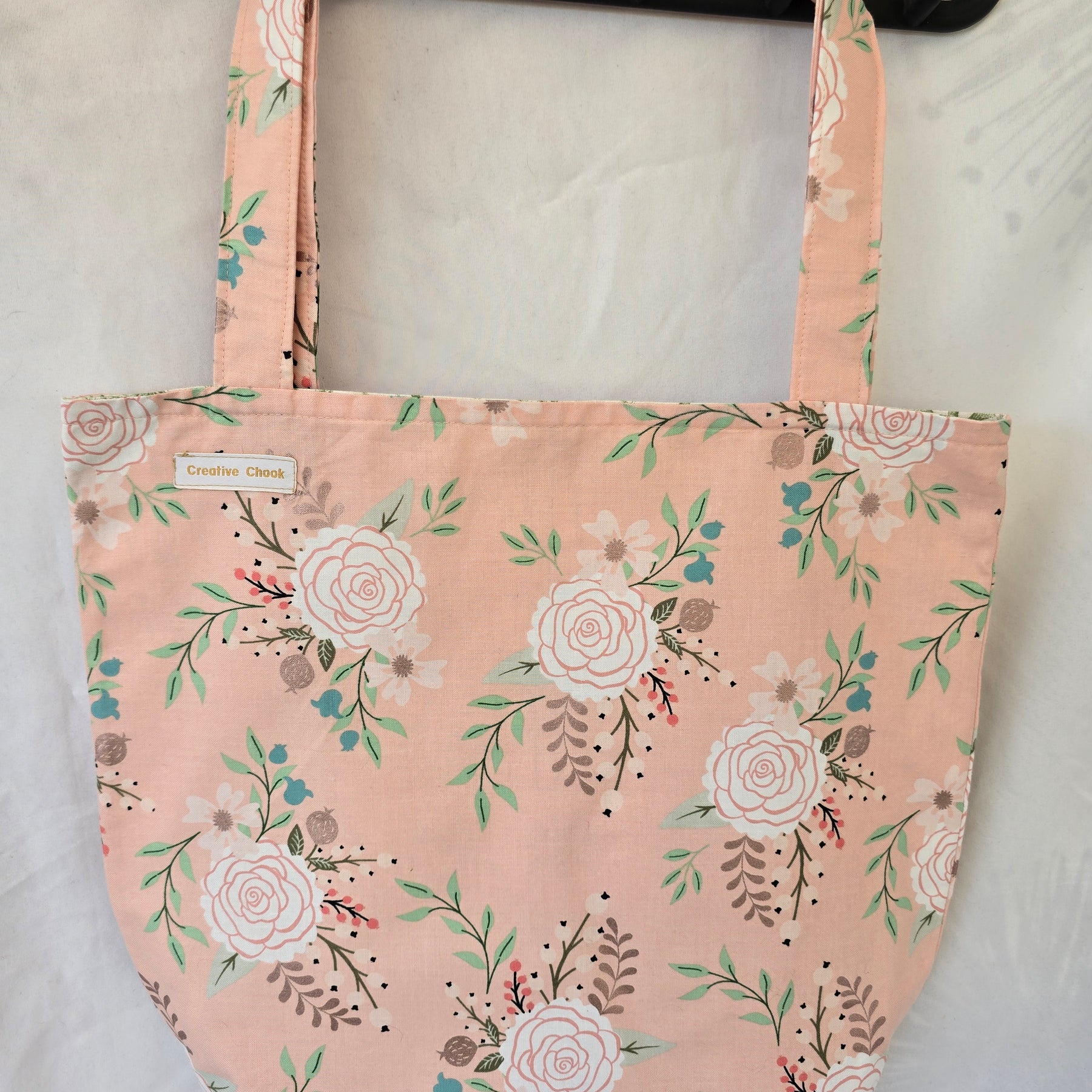 Handmade | Pink with Flowers | Tote Bag