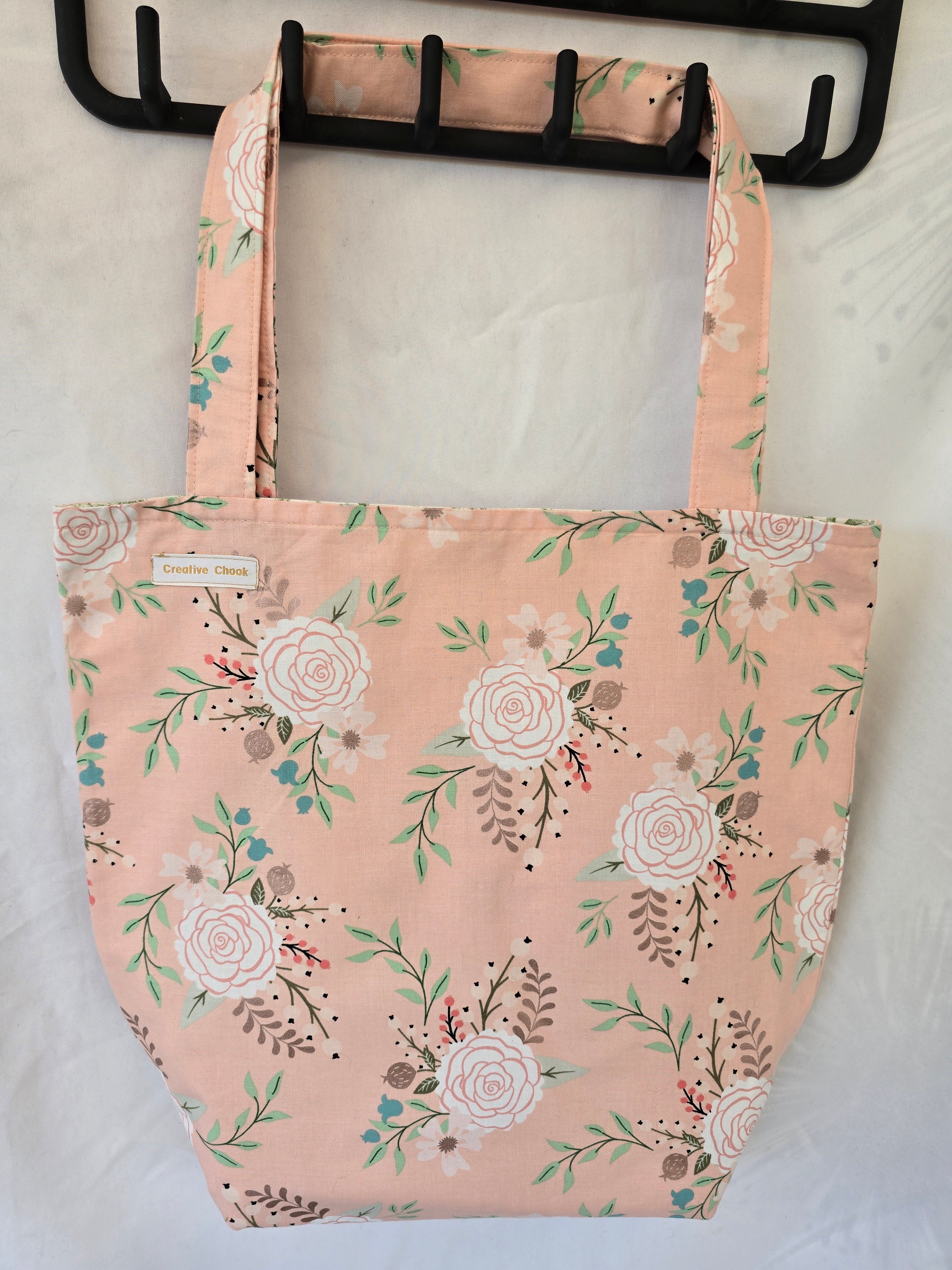 Handmade | Pink with Flowers | Tote Bag
