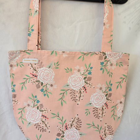 Handmade | Pink with Flowers | Tote Bag