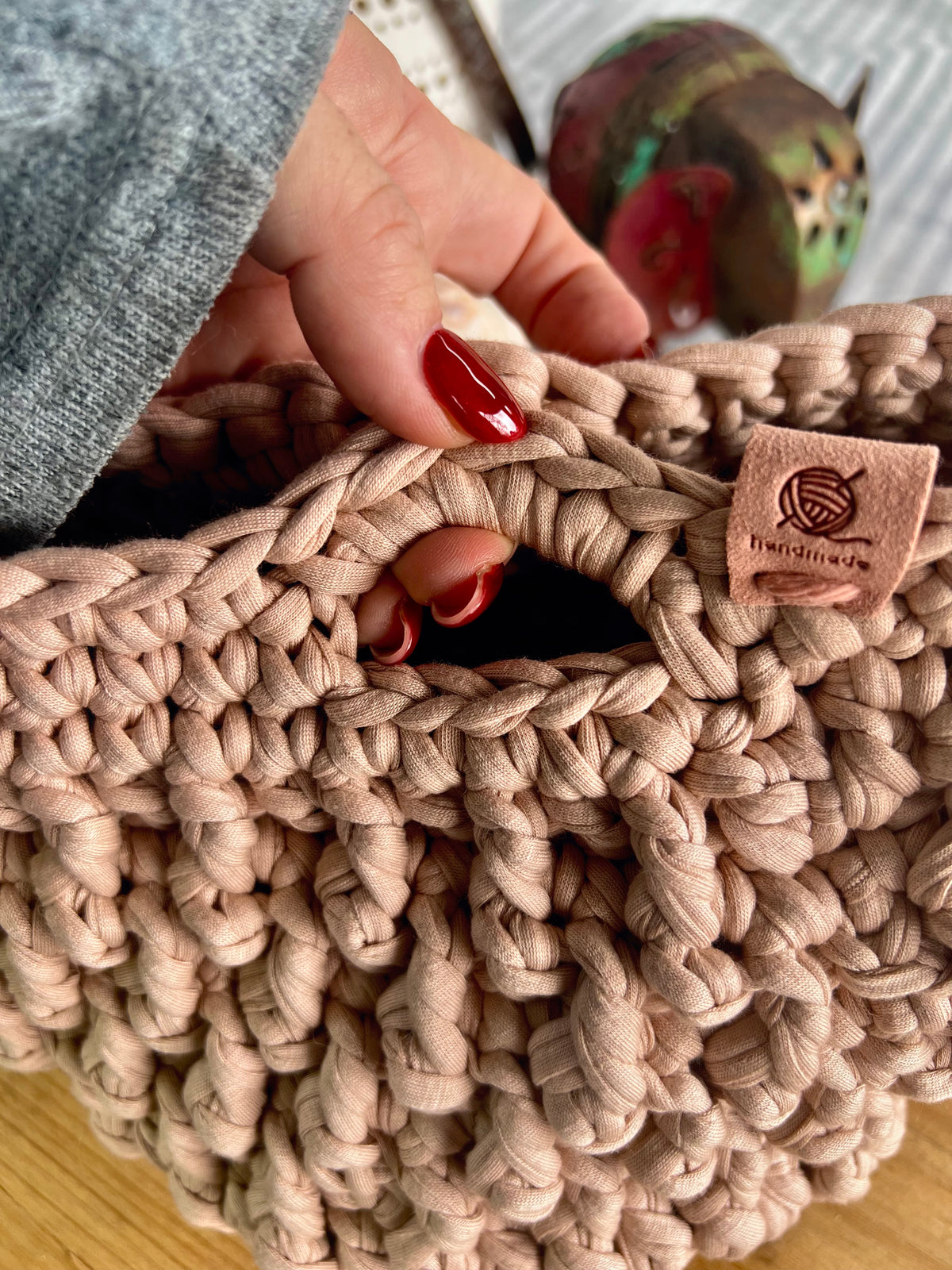 Crochet Storage Basket, Coastal Home Decor, Bathroom Storage, Nursery Organiser