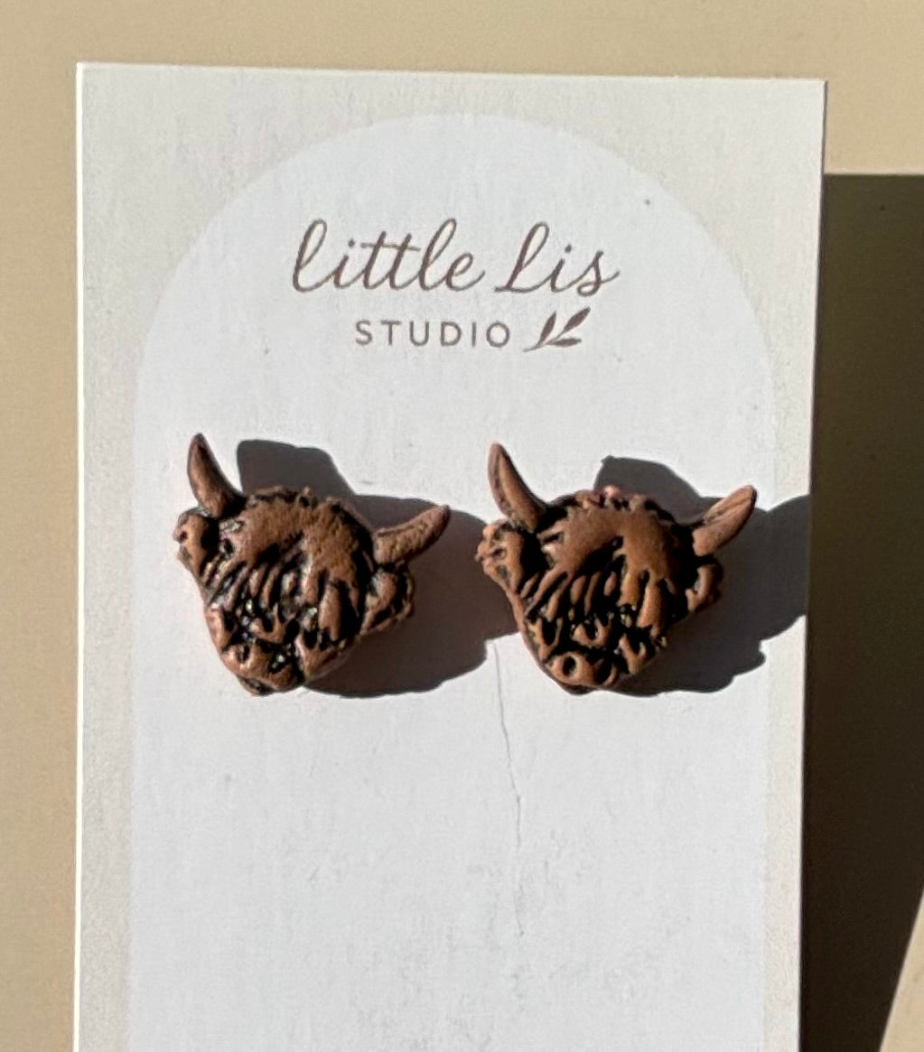 “Charlotte “ Highland Cow Earrings