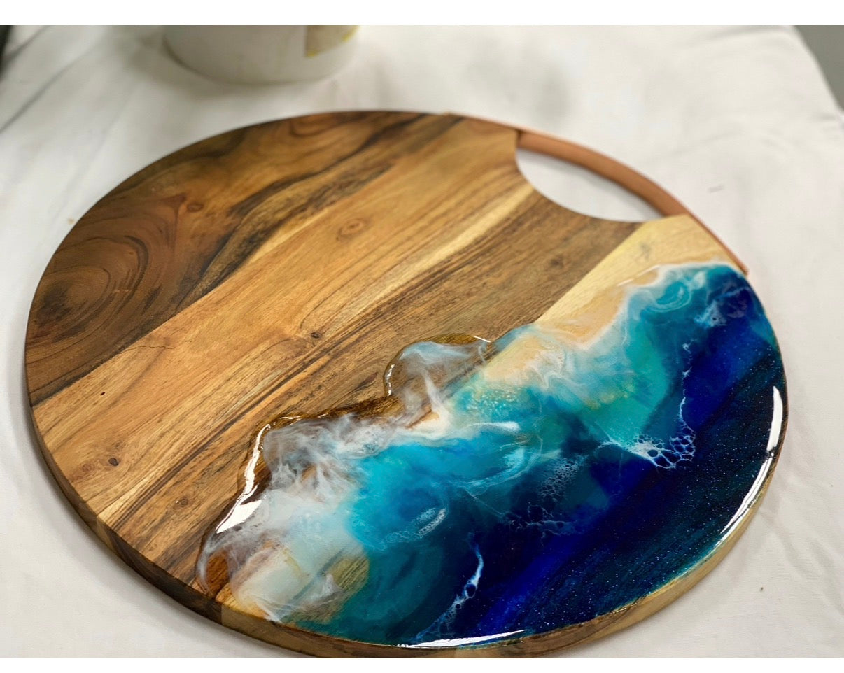 Serving board | charcuterie platter | gift | gift ideas | beach platter | beach art | dining table decor | home decor | platter