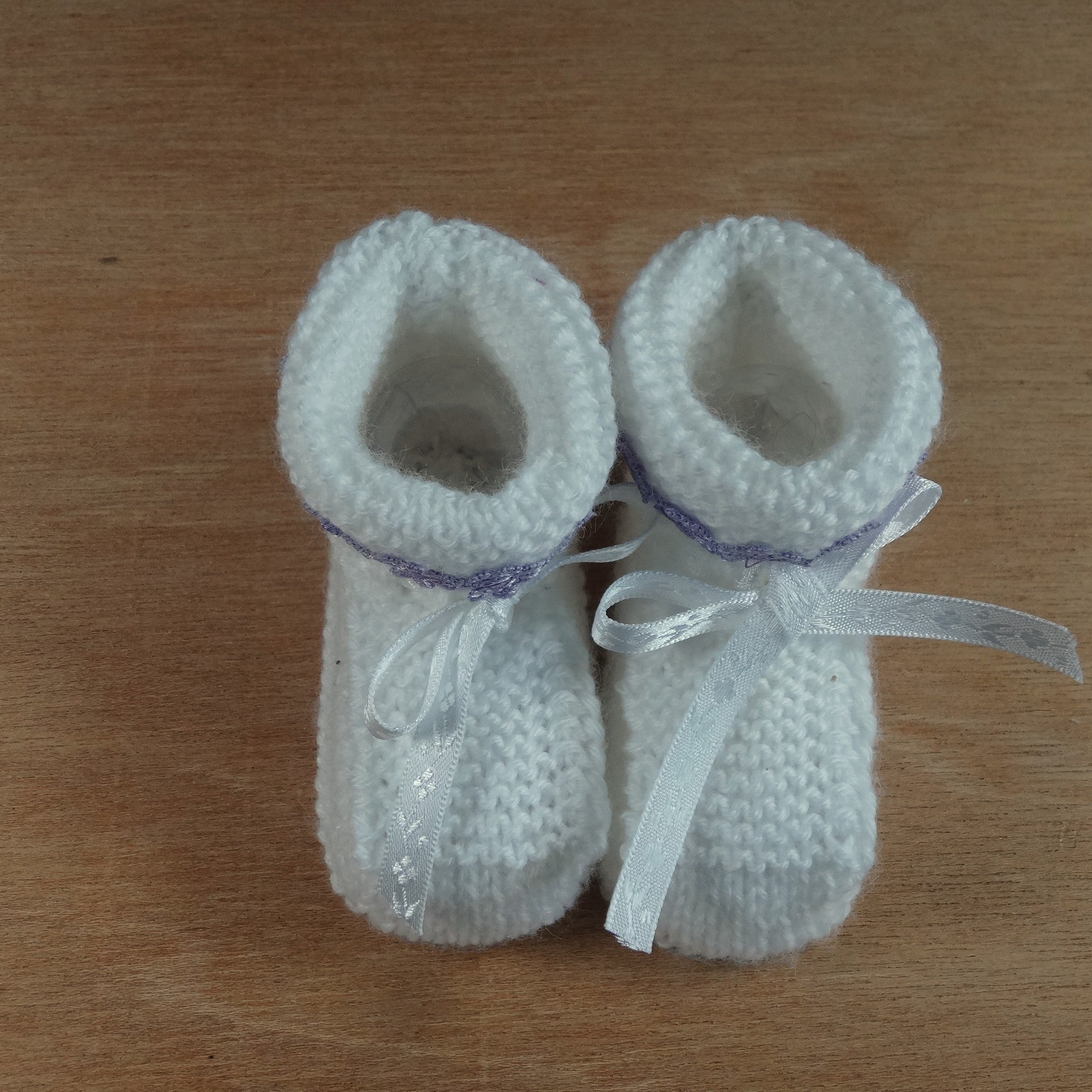 White Baby Bootees