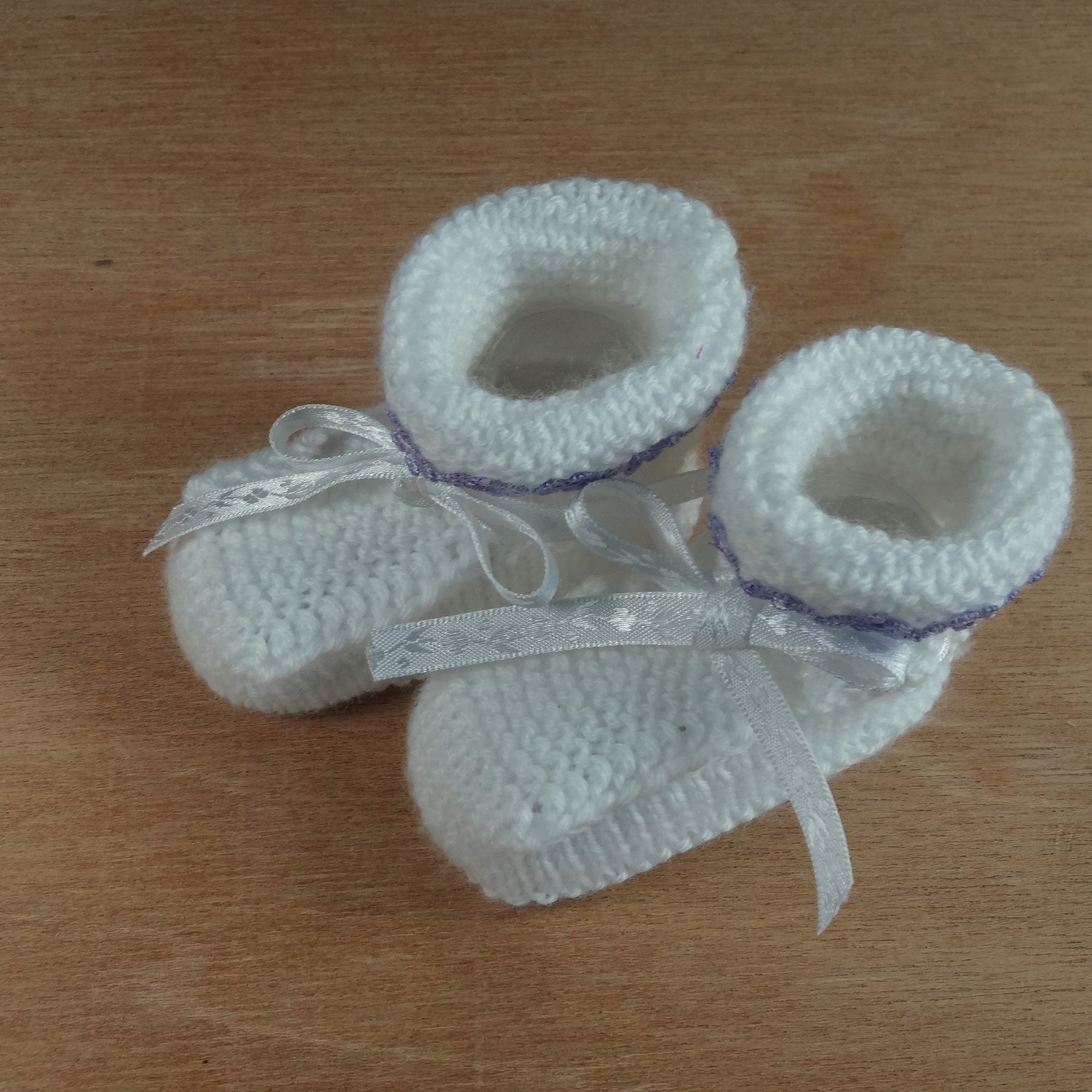 White Baby Bootees