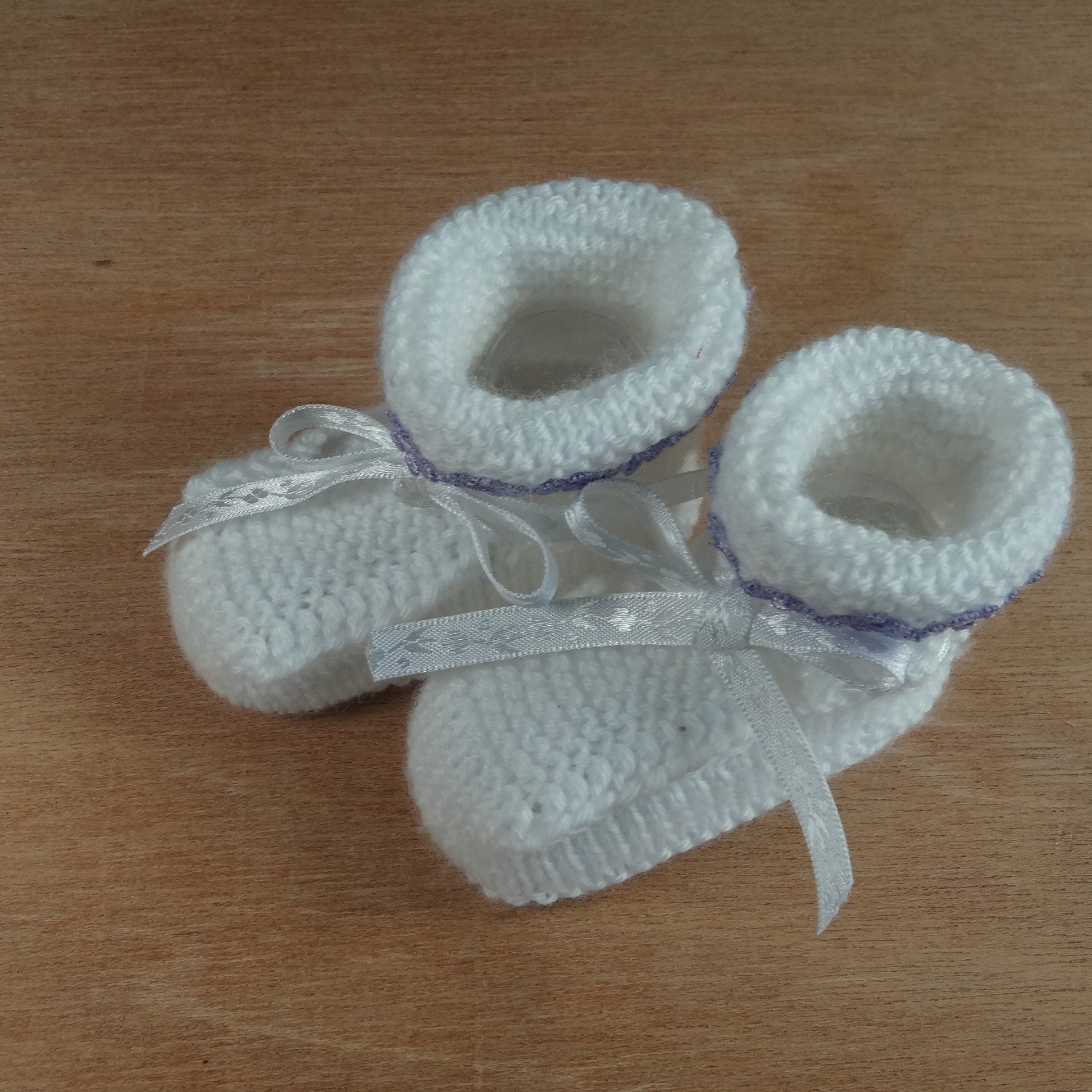 White Baby Bootees