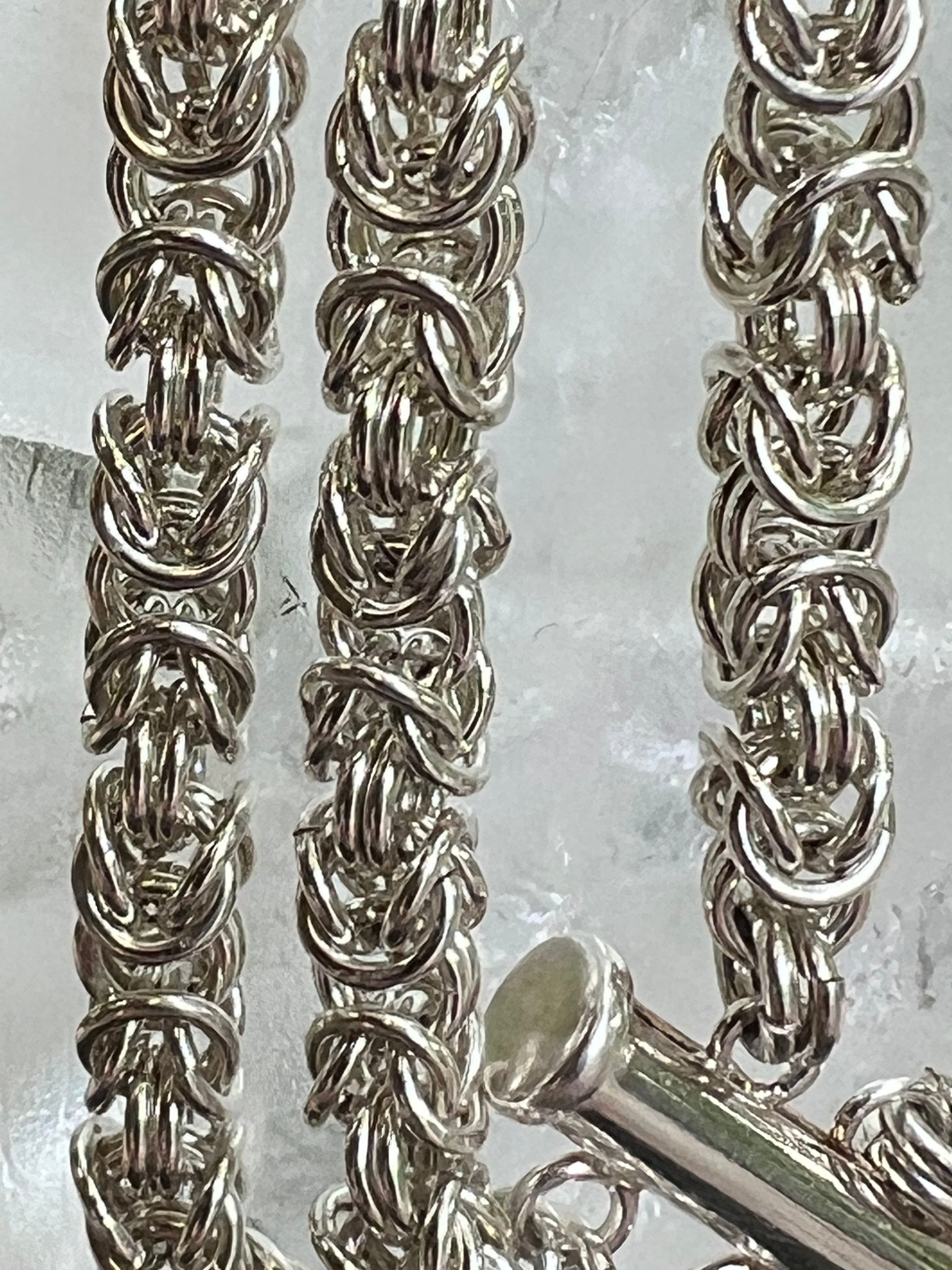 Sterling Silver Double Bracelet - "Byzantine"