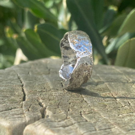 Reticulated Wide Band Sterling Silver Ring