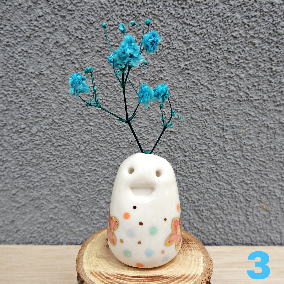 Flower Pebble Pets - Cute ceramic desk buddy - Mini pottery collectable