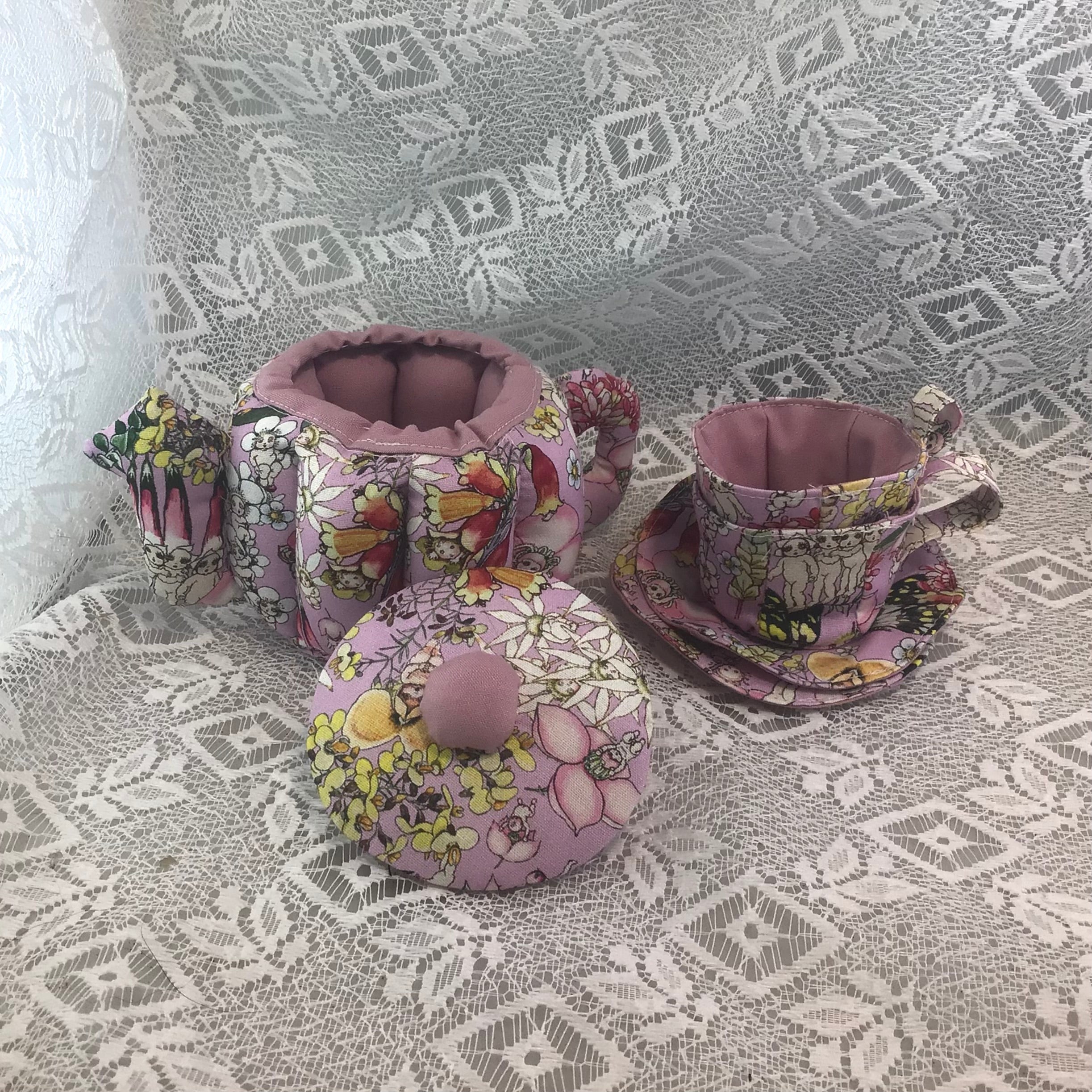 My First Teaset  Mauve Gumnut babies