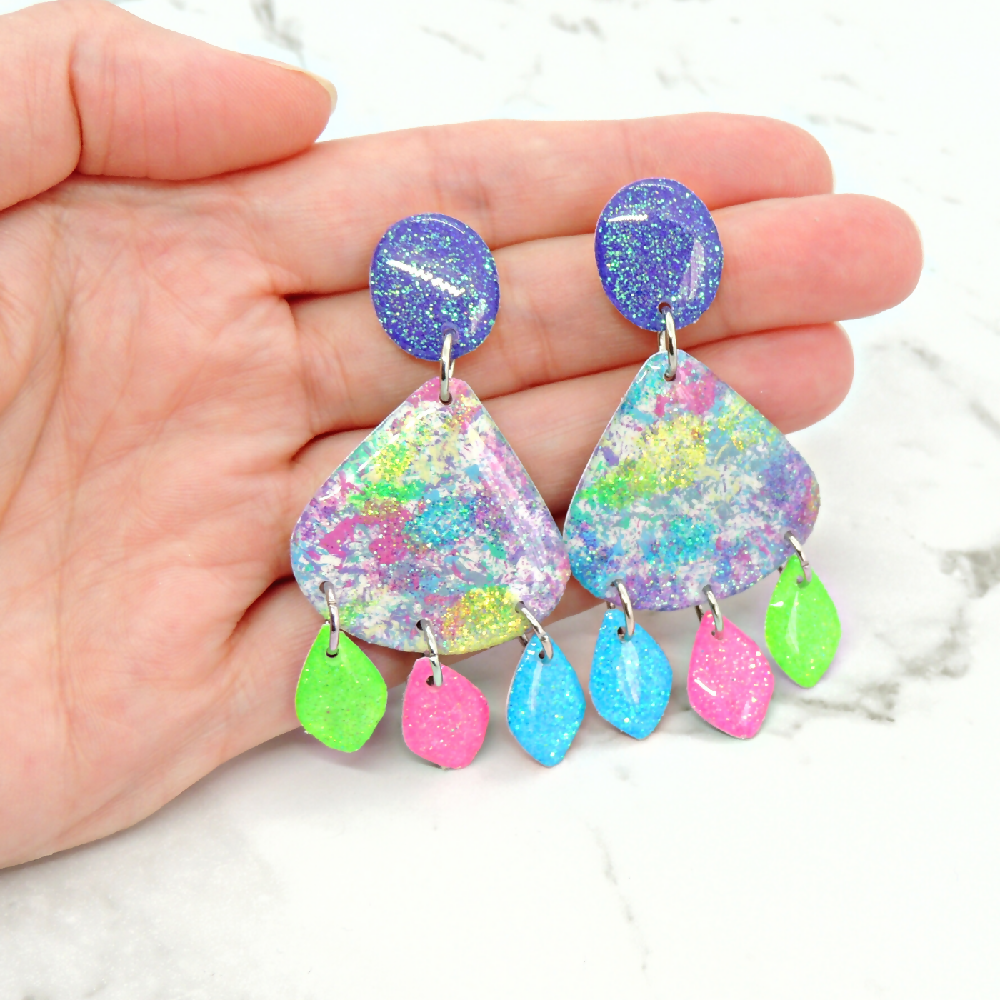 Rainbow drop boho dangles 2