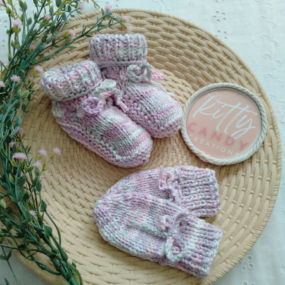 Booties & Mittens Set Mixed Berry