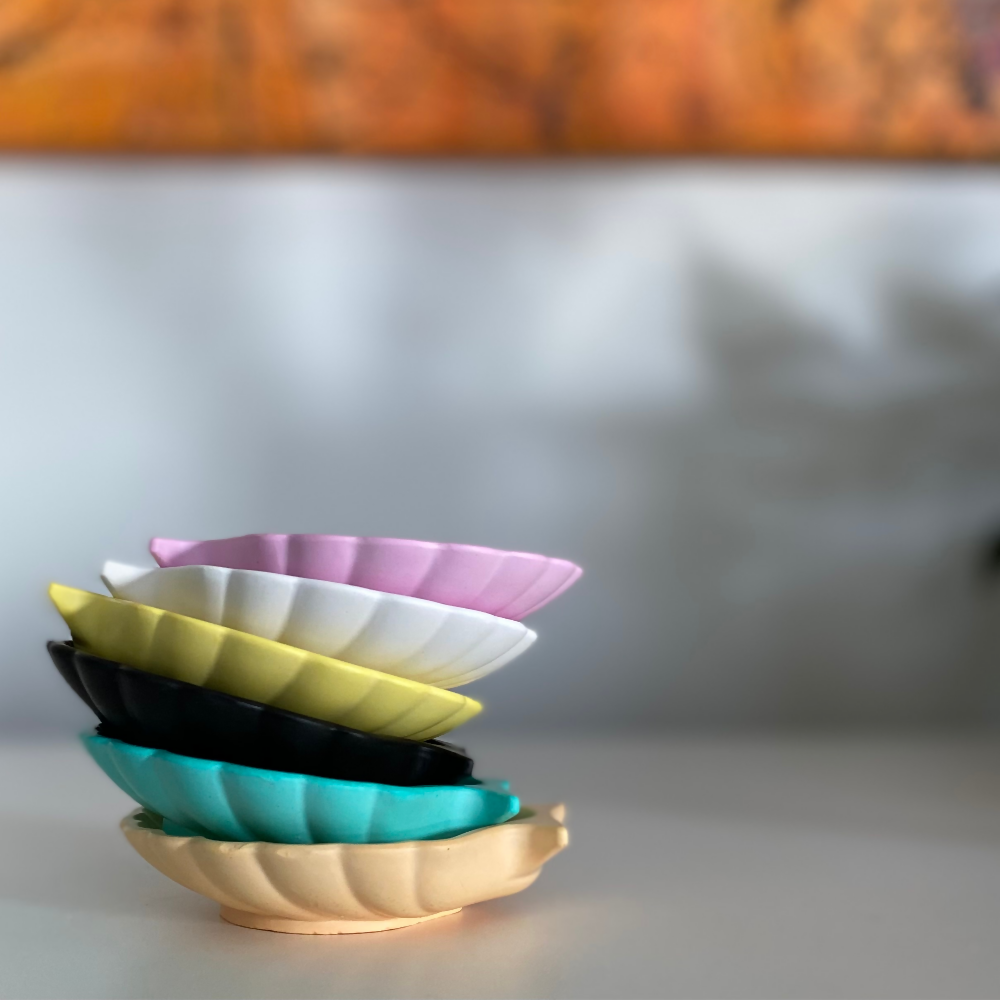 Shell trinket dish decor in various colours