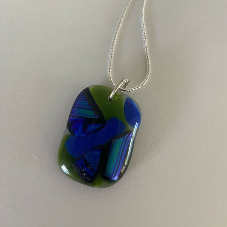 Dichroic glass pendant Green