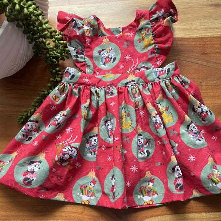 Toddler Christmas dress - red - cartoon characters