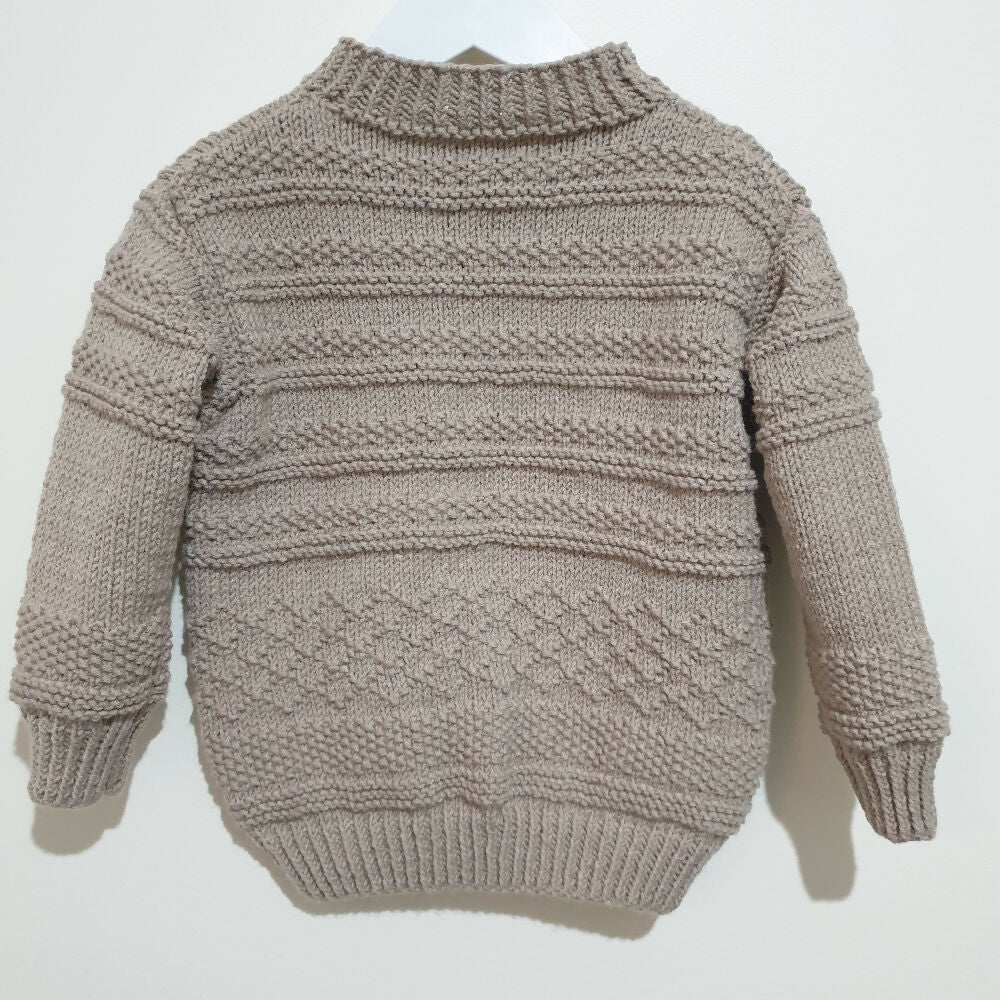 Earthy Colours - Hand-Knitted Textured Jumpers (Sizes between 1-4 years)