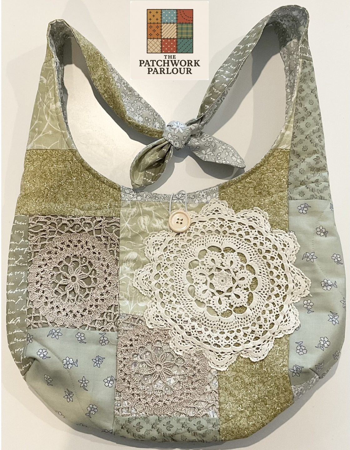 Patchwork and Crochet Slouch Shoulder Bag