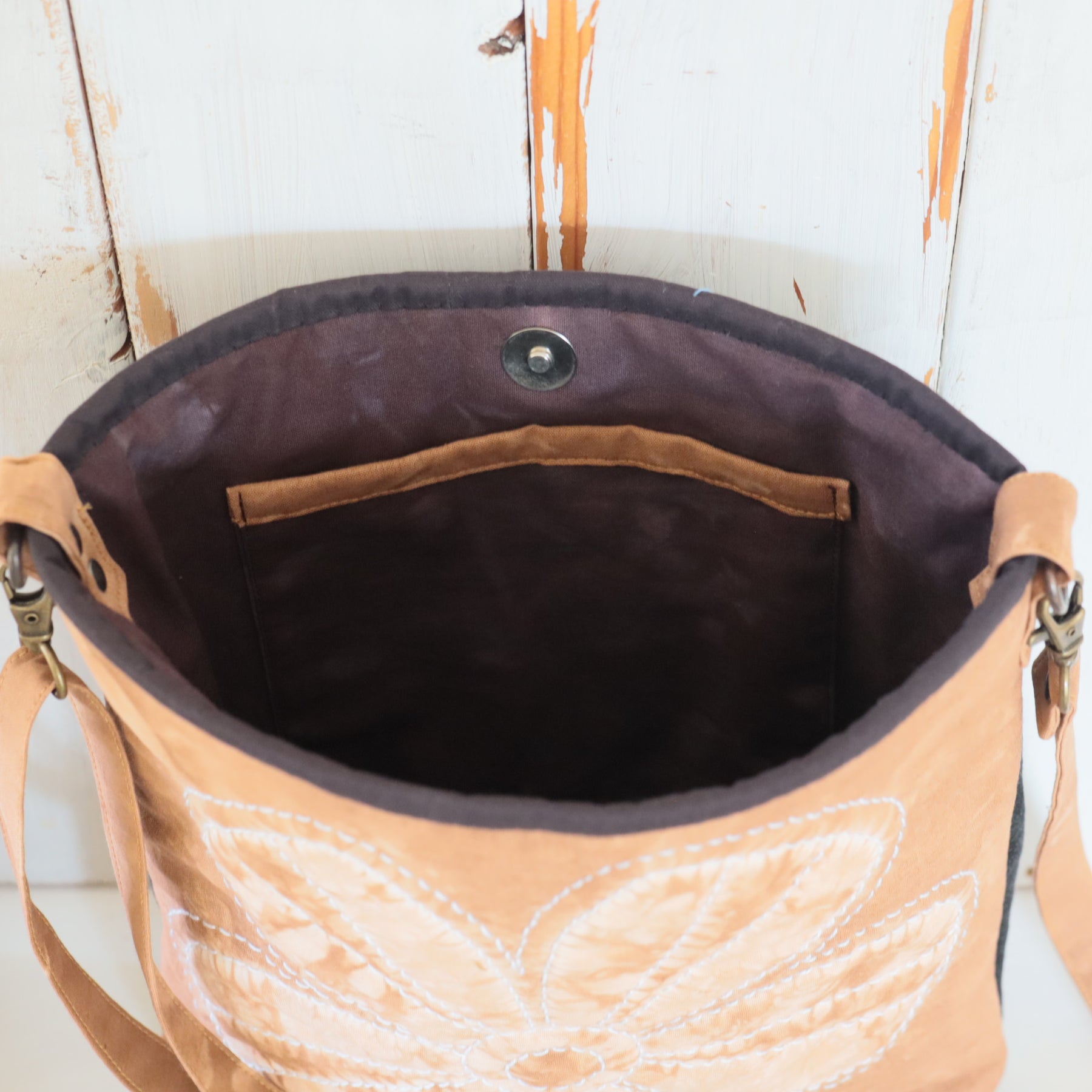 Stitched Shibori Dyed Shoulder Bag, Cross Body Bag