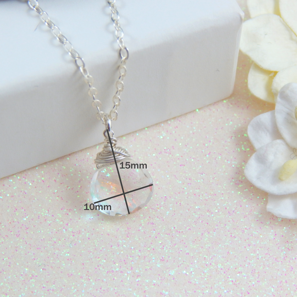 Moonstone Quartz Necklace,Angel Aura Quartz Necklace,Choose Your Finish