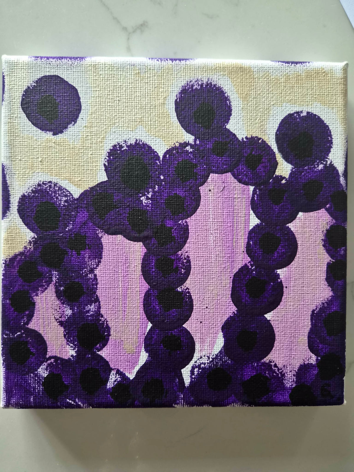 Violet Bloom - Original Abstract Artwork 15 × 15 cm