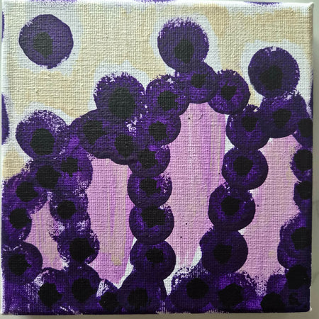 Violet Bloom - Original Abstract Artwork 15 × 15 cm