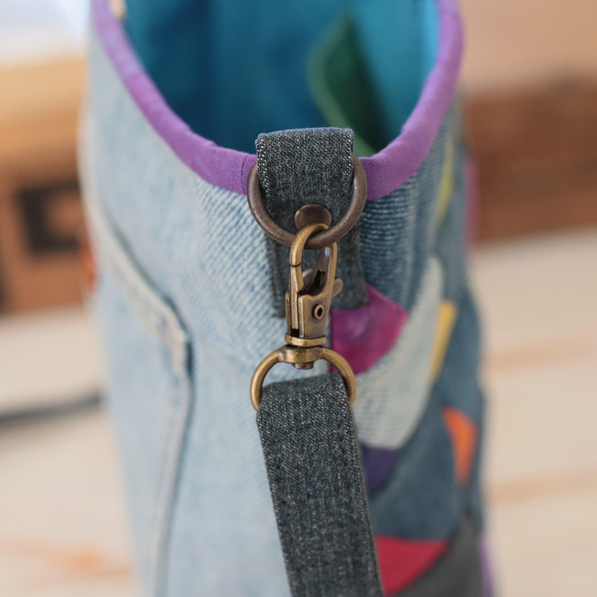 Hand Dyed and Upcycled Denim Shoulder bag, Cross Body bag