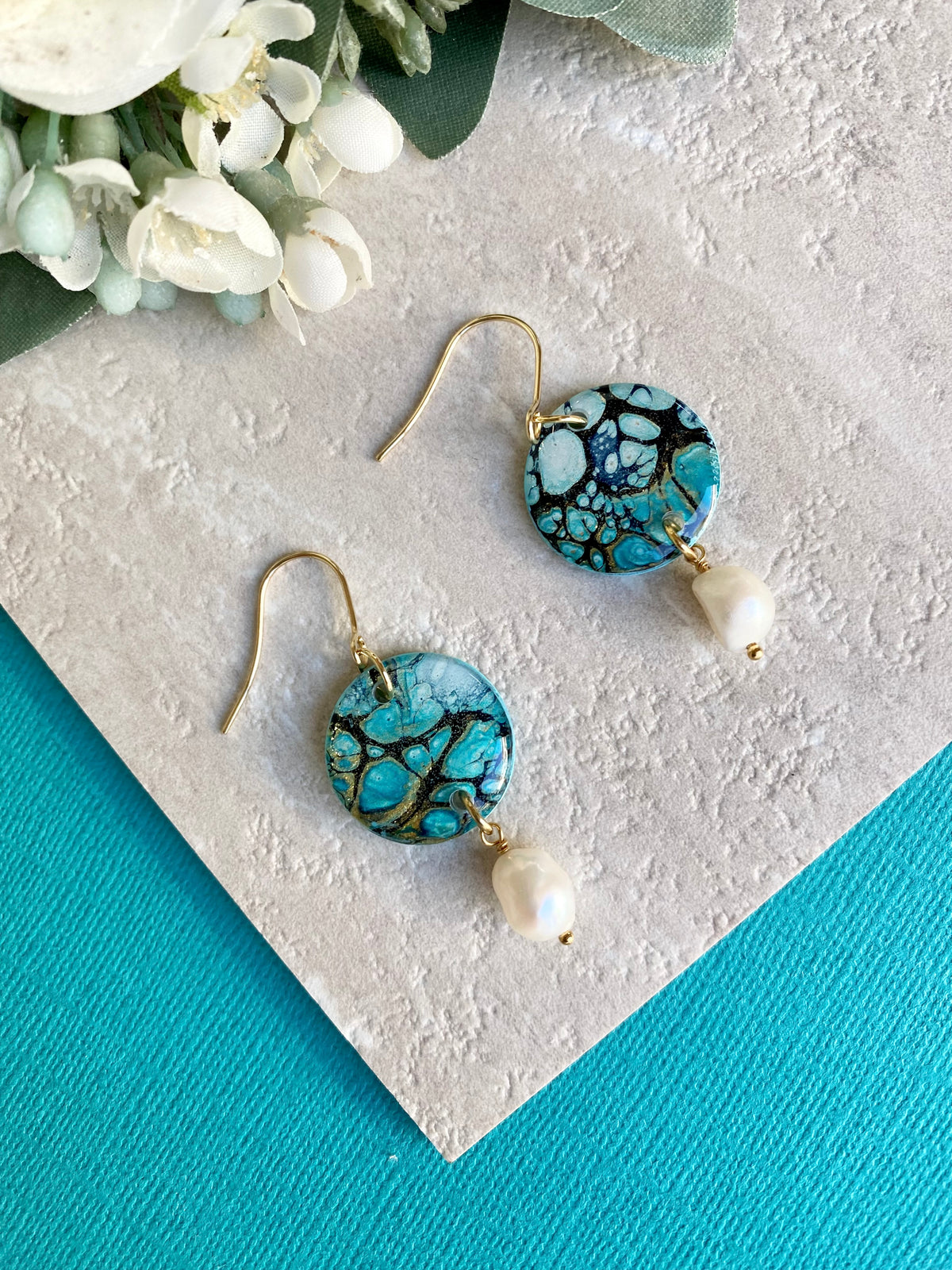 Artisan Earrings with Freshwater Pearls
