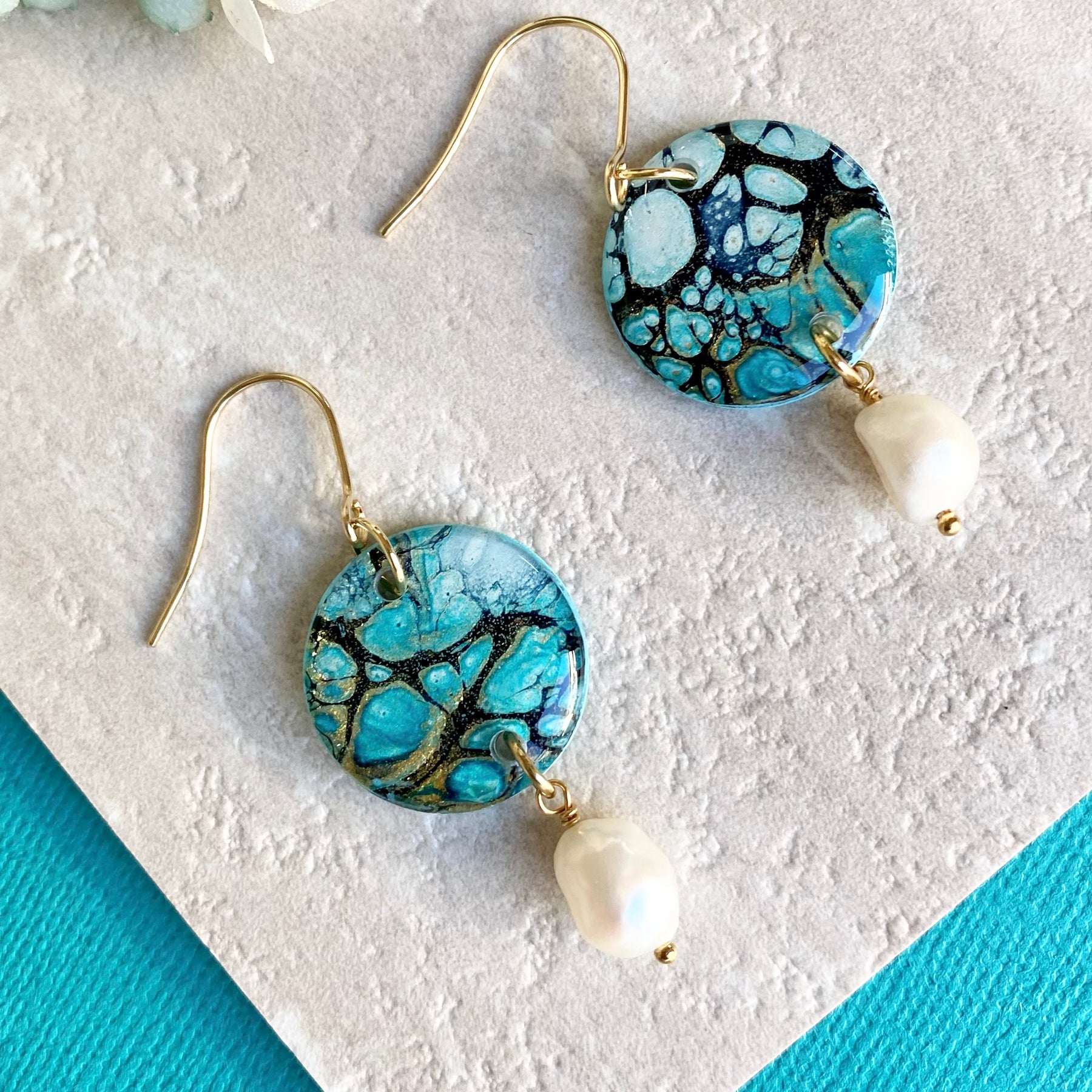 Artisan Earrings with Freshwater Pearls