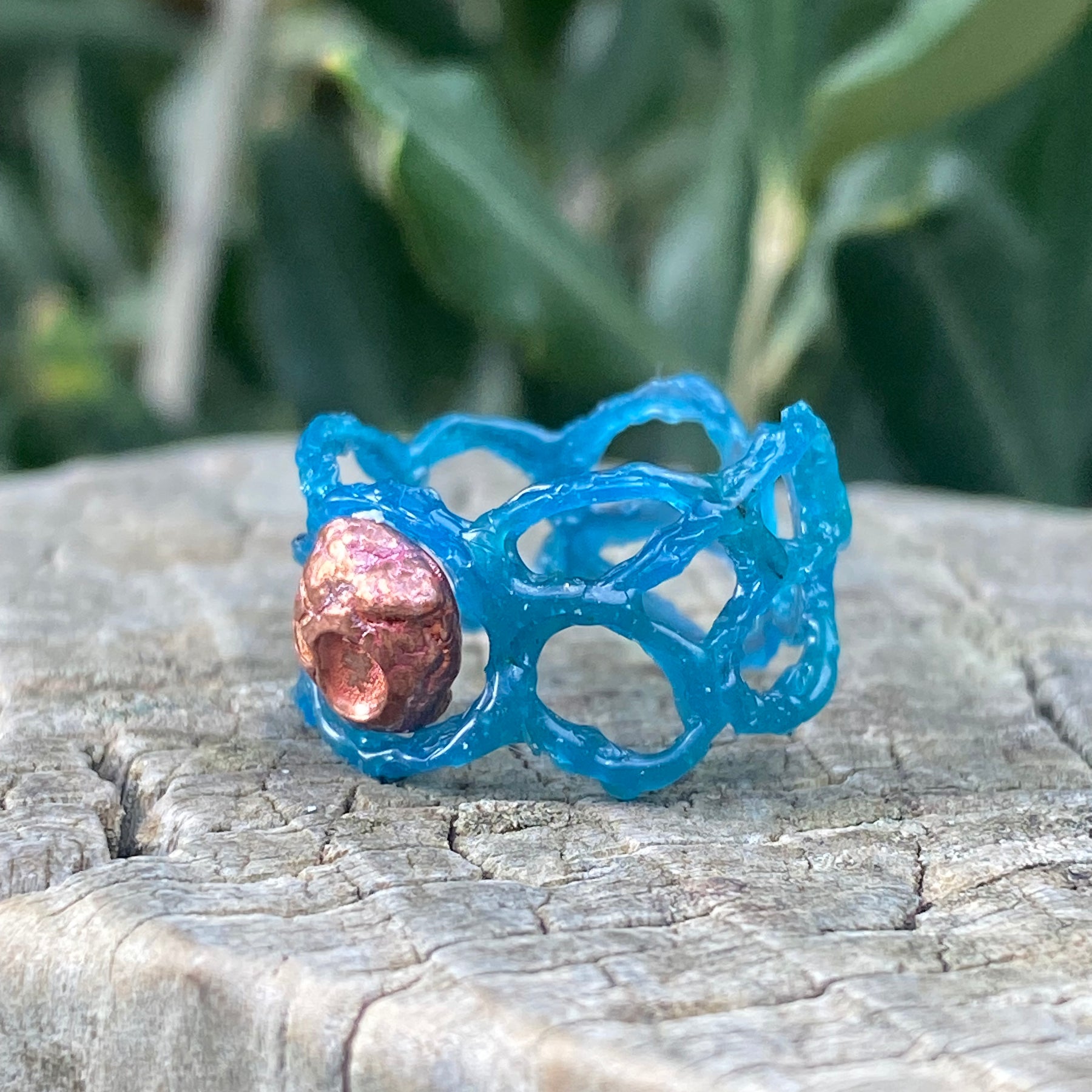 Delicate Strength Ring – Sterling Silver & Copper – Size N 1/2