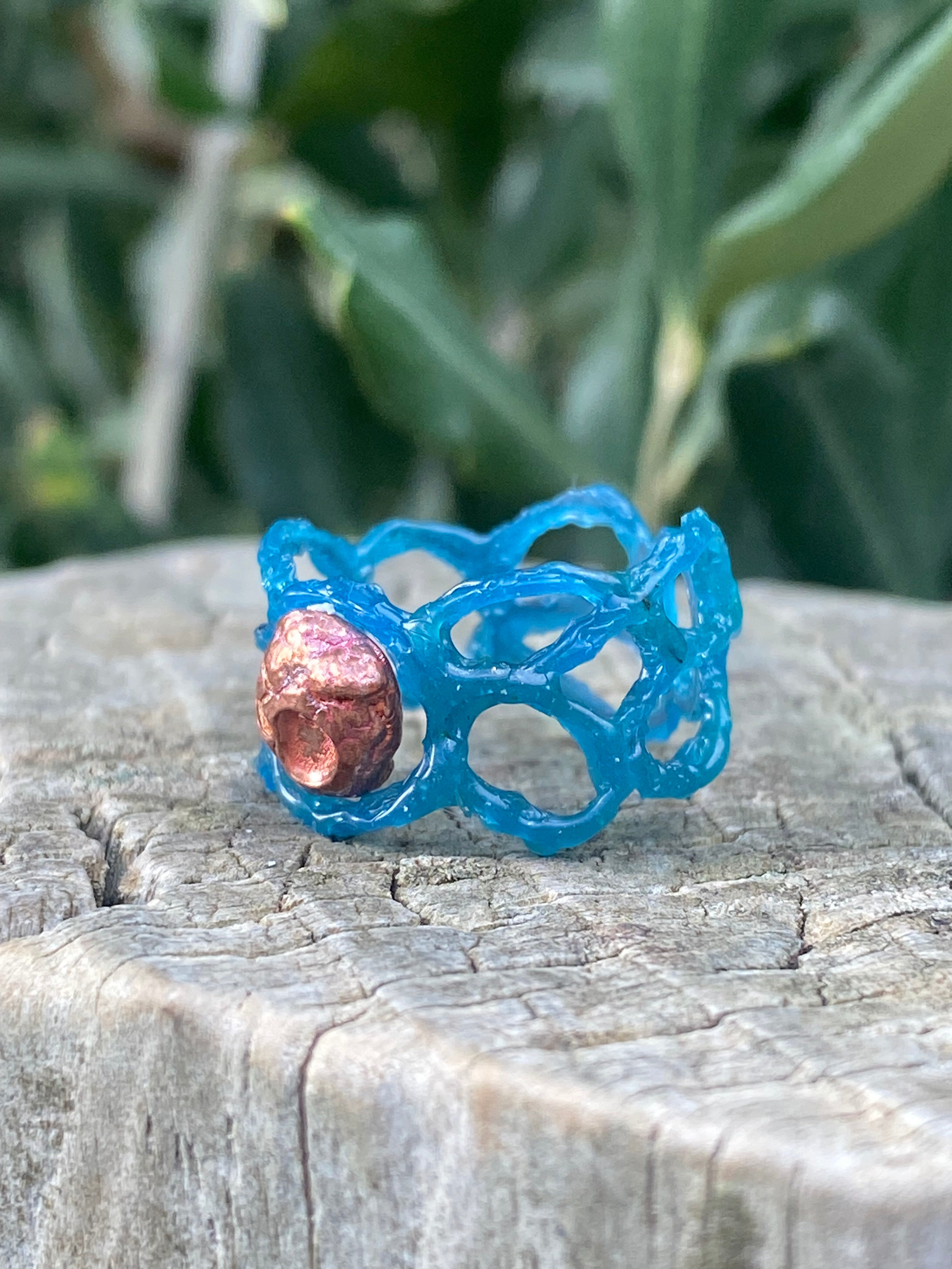 Delicate Strength Ring – Sterling Silver & Copper – Size N 1/2