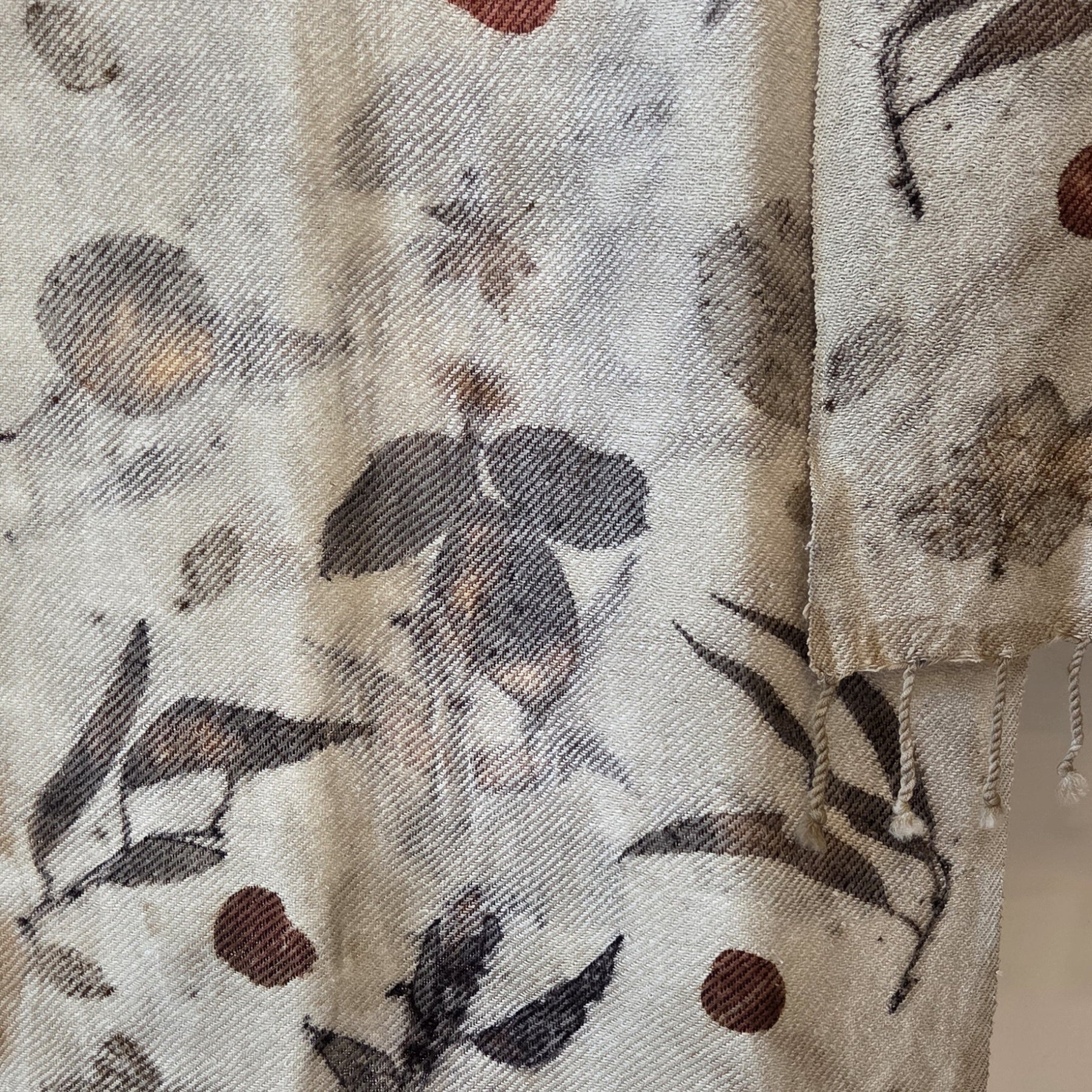 The Olive - Silk/Wool Blend  Ecoprint Scarf/Wrap