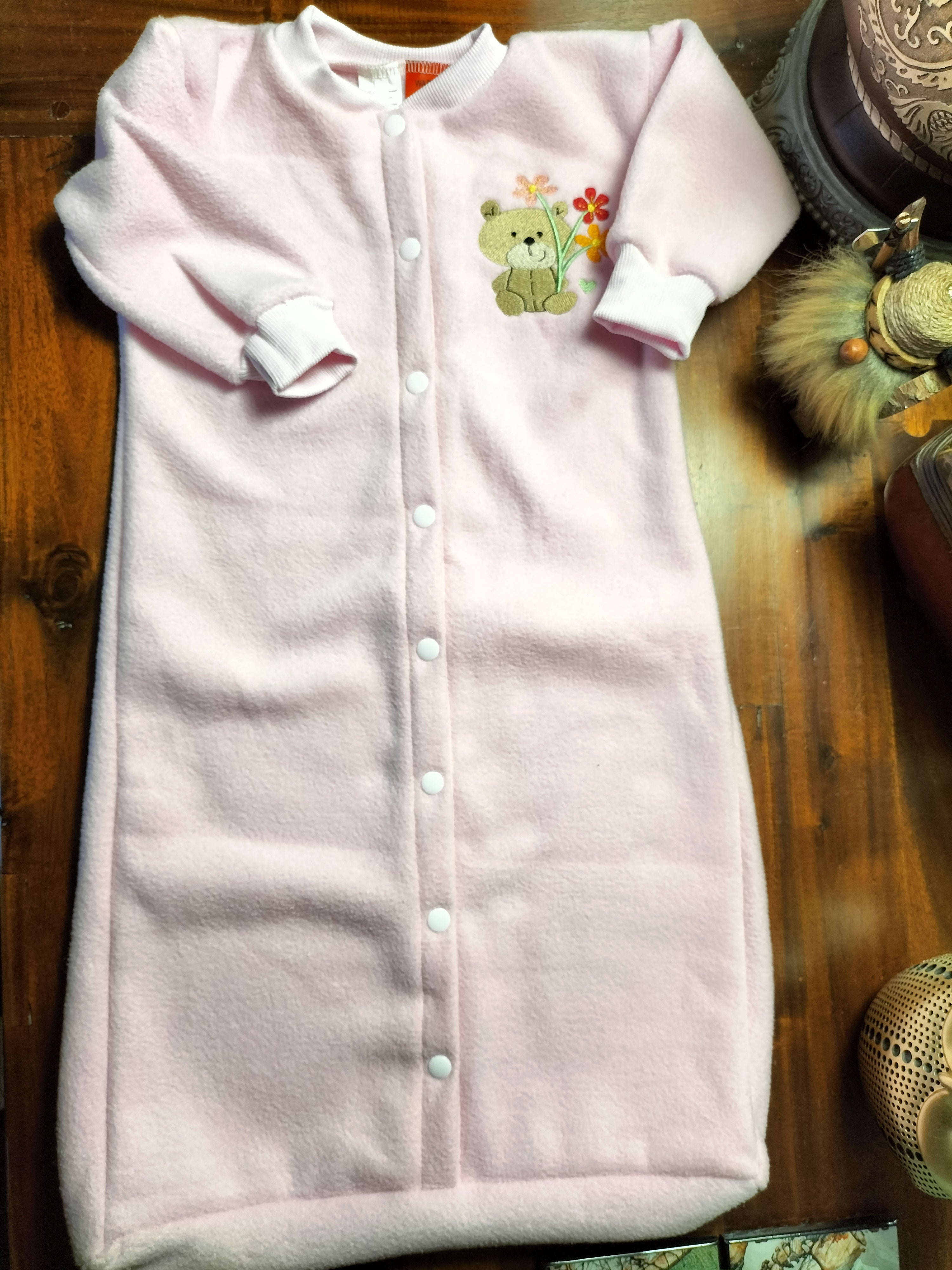 BABY PINK SLEEP BAG WITH BEAR