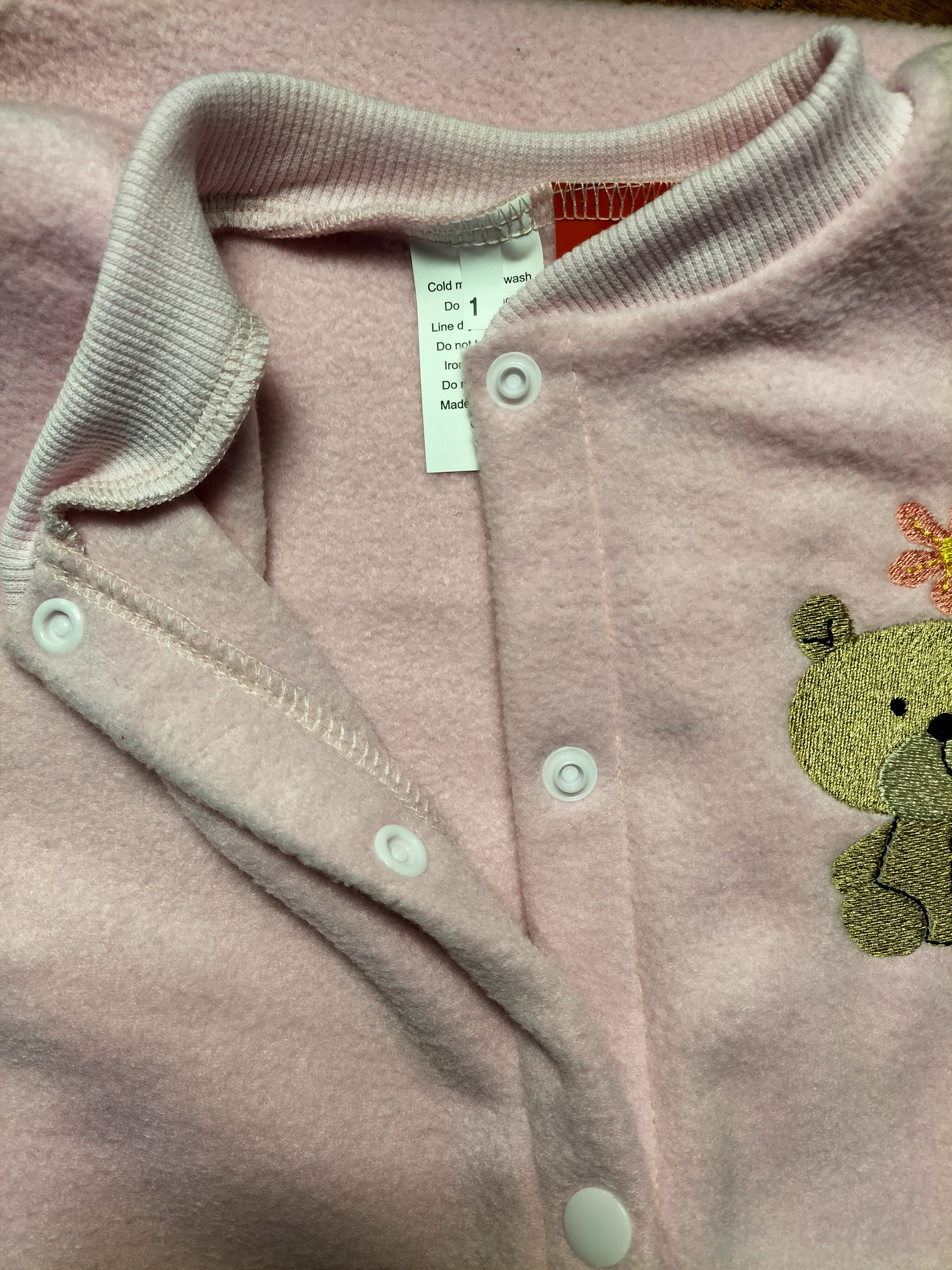 BABY PINK SLEEP BAG WITH BEAR