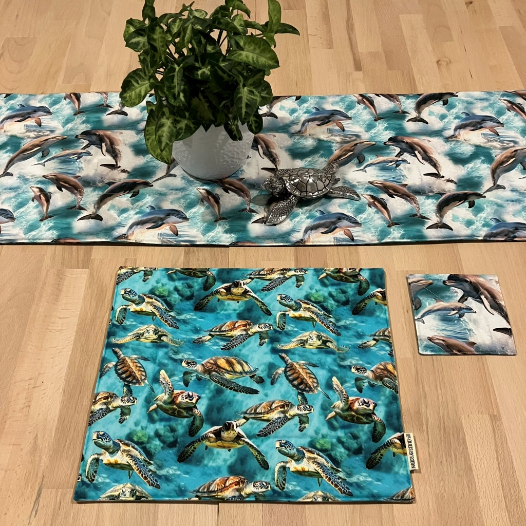 handmade Australian native reversible - dolphin & turtle