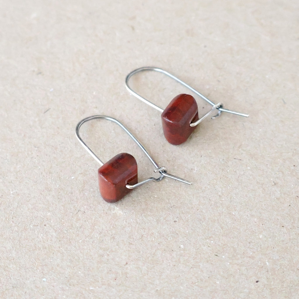 Brecciated Jasper Earrings - Handcrafted with Australian Made Sterling Silver