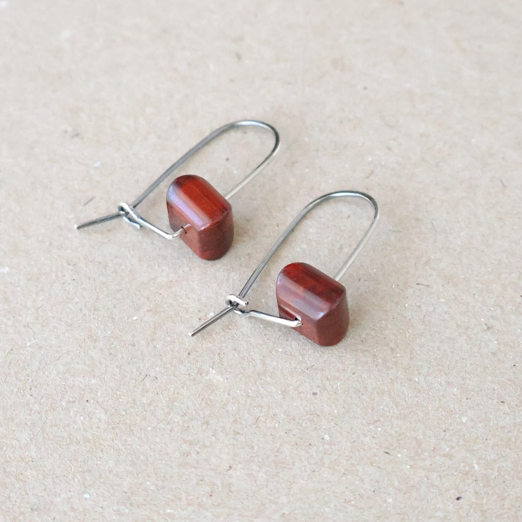 Brecciated Jasper Earrings - Handcrafted with Australian Made Sterling Silver